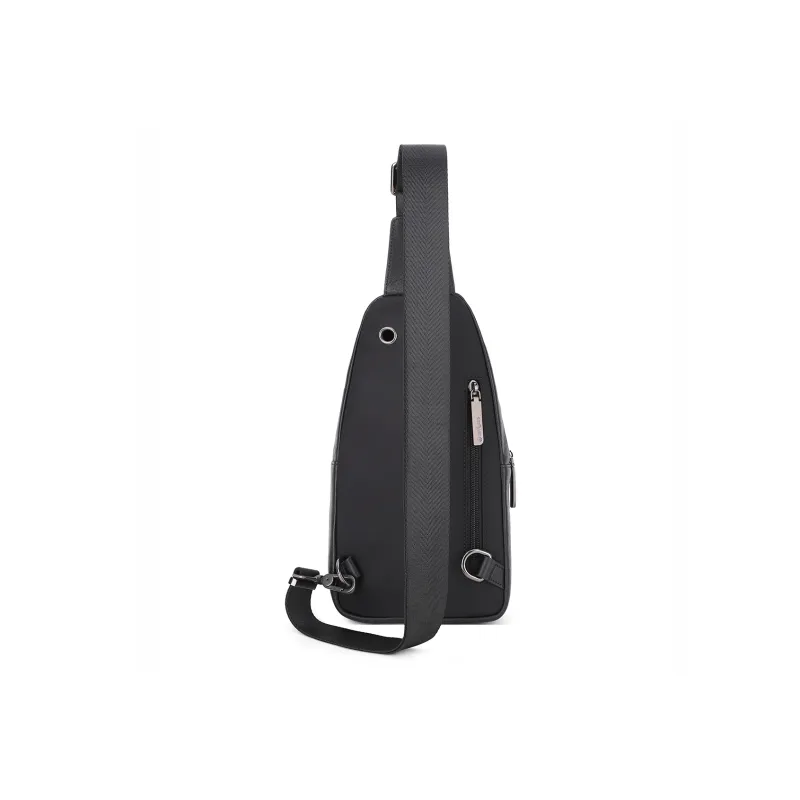 NAVIGARE Cow Leather Sling Bag Men's Black-3