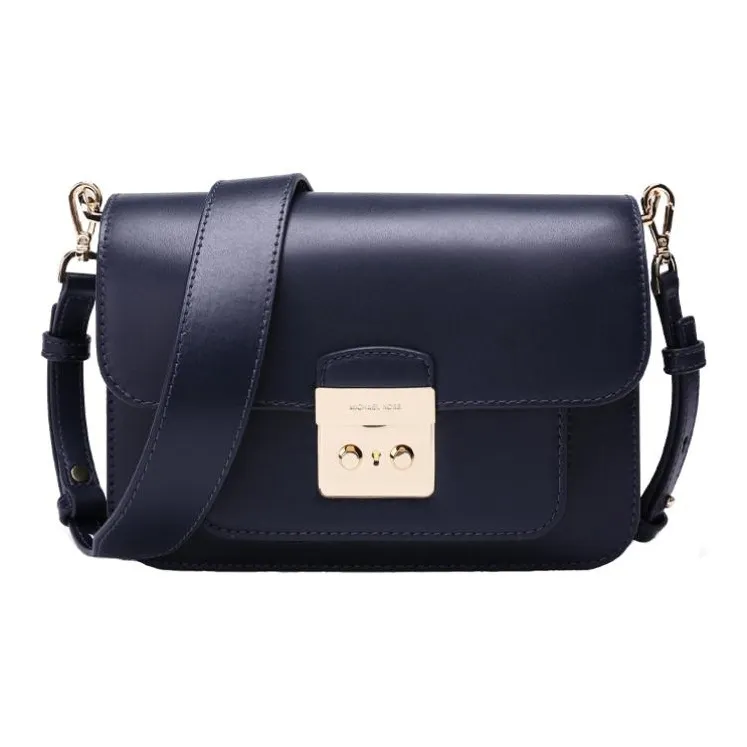MICHAEL KORS Sloan Leather Camera Bag Shoulder Bag Crossbody Bag Large Size Women's Dark Blue-0