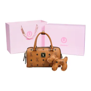 ZAVC PU Handbag Small Size Women's Brown/White Moonlight/Peachy Pink