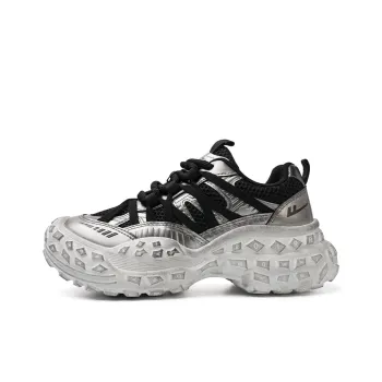 Warrior Warrior Lightweight Anti-Slip Low-Top Chunky Sneakers Women's Dark Gray