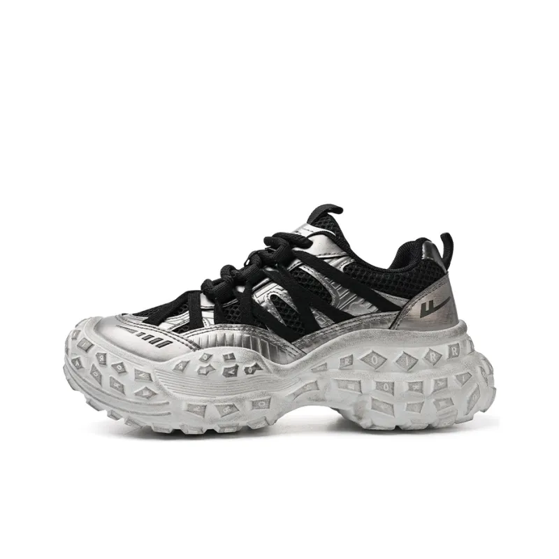 Warrior Warrior Lightweight Anti-Slip Low-Top Chunky Sneakers Women's Dark Gray-0