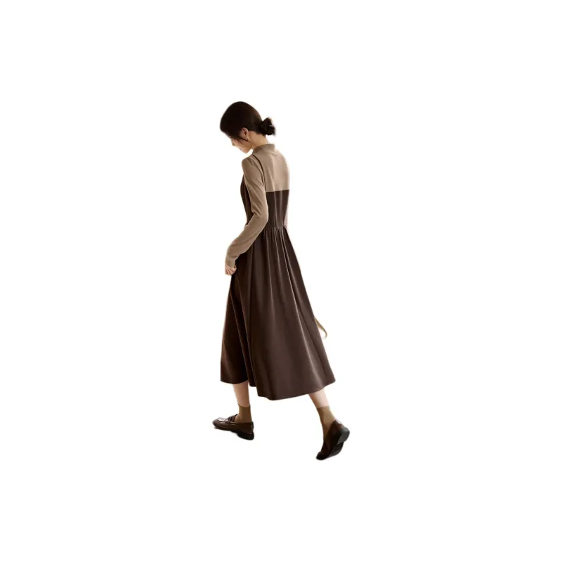 XWI Long Sleeved Dresses Women's Coffee & Khaki-1