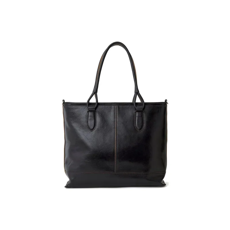 SAMSONITE Cow Leather Tote Bag Shopping Bag Shoulder Bag Handbag Medium Size Unisex Charcoal-3