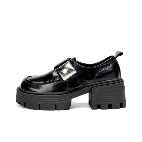 EXULL Q Loafers 6cm Women's Black