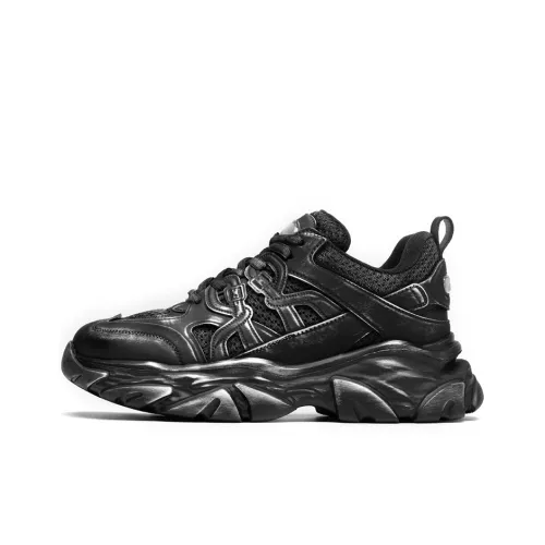 ROBERTA DI CAMERINO Height Increasing Wear Resistant Slip Resistant Low Top Chunky Sneakers Men's Black Gray Color