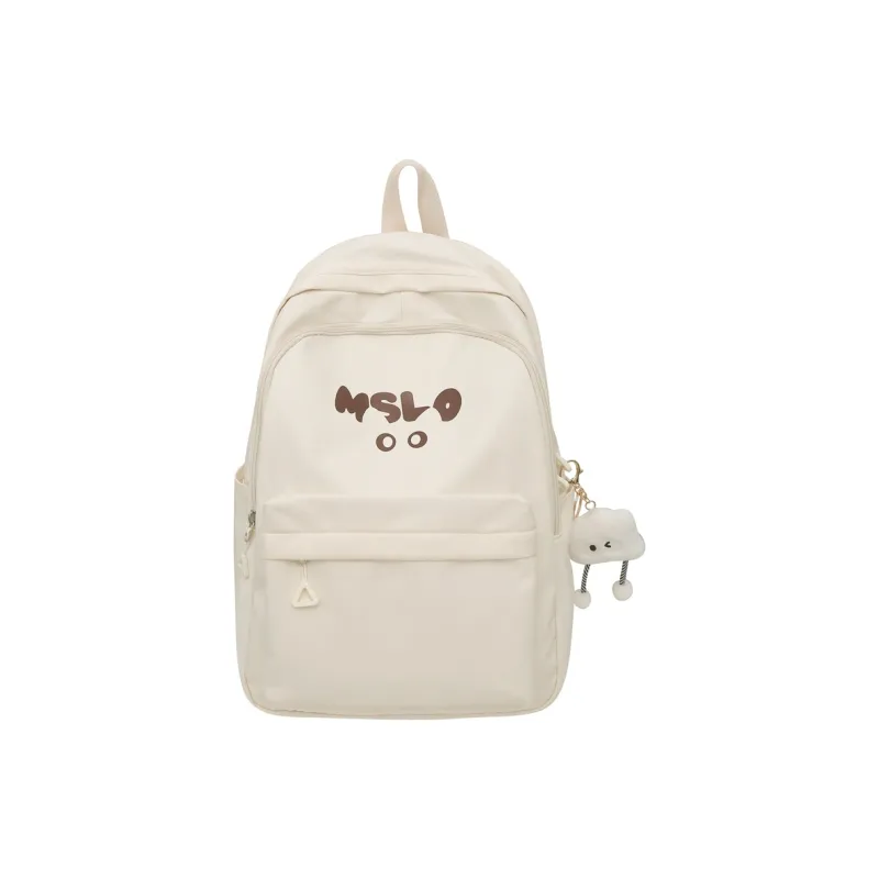 Wenpercy Nylon Backpack Unisex Custard/White/Pink/Mint Green/Black-9