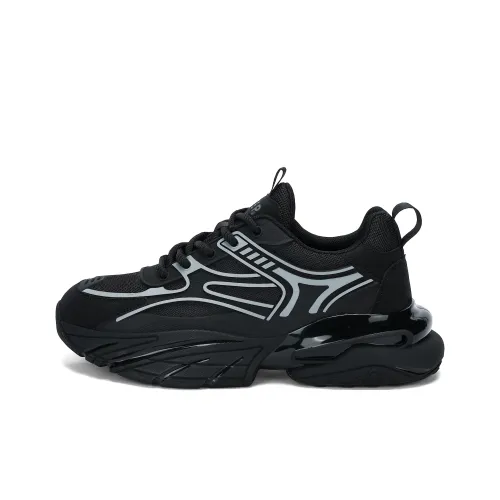JEEP SPIRIT Anti Slip And Wear Resistant Lightweight Height Increasing Low Top Chunky Sneakers Men's Graphite Silver