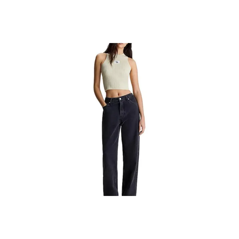 Calvin Klein Logo patch Ribbed knit Top-1