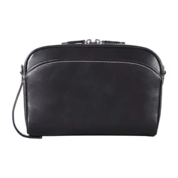 SAMSONITE Cow Leather Clutch Bag Over The Shoulder Unisex Black