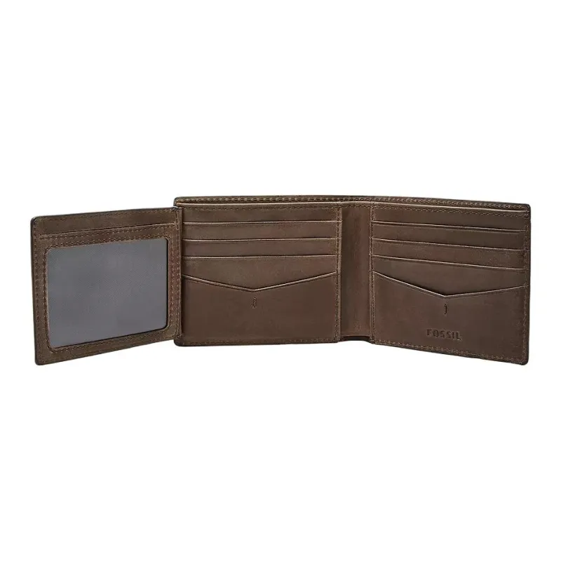 FOSSIL Leather Wallet Men's Dark Brown-1