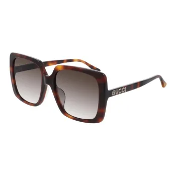 GUCCI Acetate Irregular Shape Sunglasses Women's Tortoiseshell