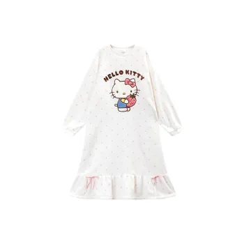 GUKOO x Hellokitty Nightgown Women's Elegant White