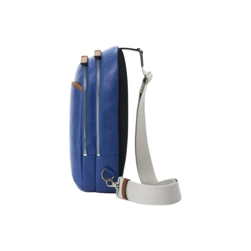 SAMSONITE Cow Leather Sling Bags Crossbody Bags Unisex Blue-2
