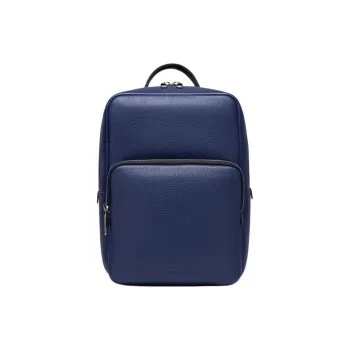 Ecco Cow Leather Backpack Medium Size Unisex Blue