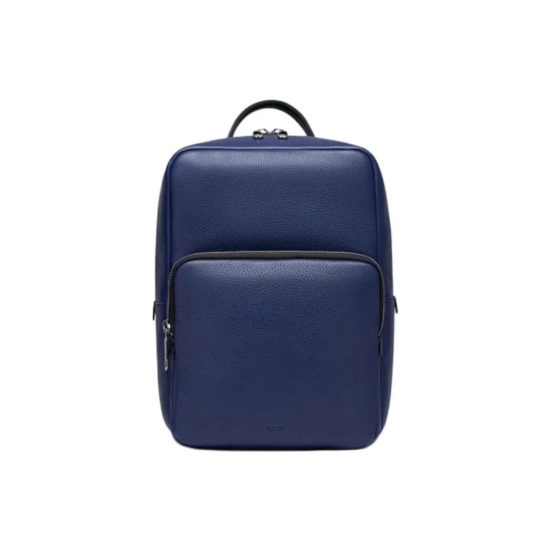 Ecco Cow Leather Backpack Medium Size Unisex Blue-0
