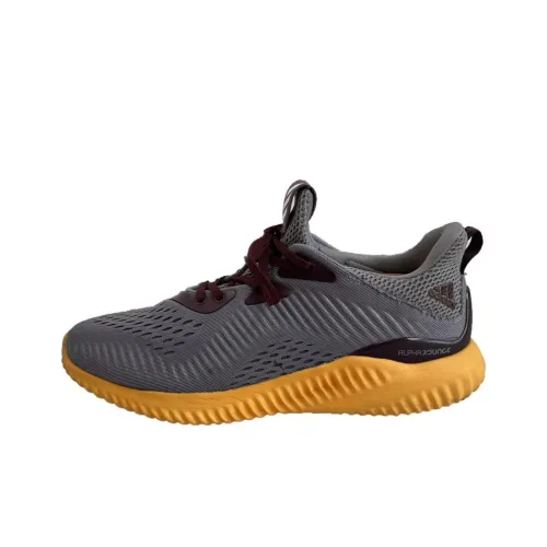 Adidas AlphaBounce Anti Slip Wear Resistant Low Top Running Shoes Men's Gray Yellow