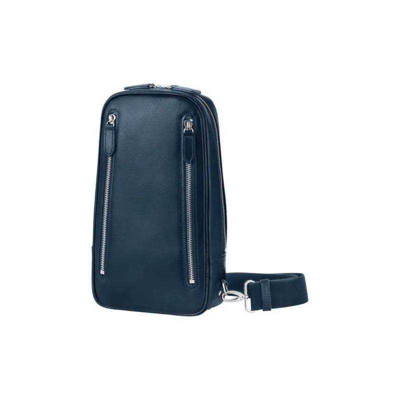SAMSONITE Cow Leather Sling Bags Crossbody Bags Unisex Marine Blue-1