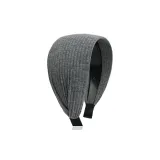 Vintage Knitted Fabric Wide Slip-Resistant Headband-Gray