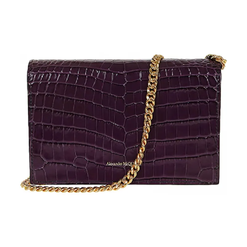Alexander McQueen Cow Leather Shoulder Bag Women's Purple-4