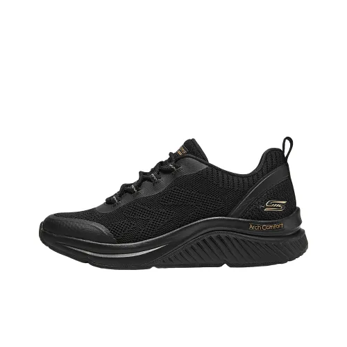 Skechers Anti Slip Wear Resistant Low Top Casual Running Shoes Women's Black
