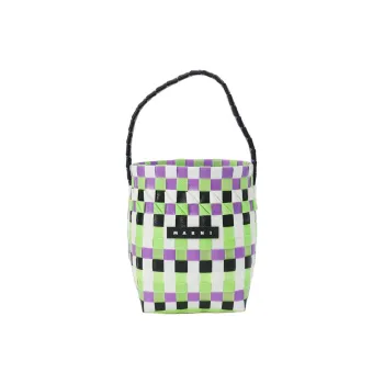 MARNI Logo Patch Checked Shoulder Bag