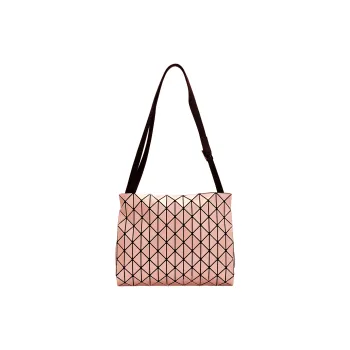 ISSEY MIYAKE Row Metallic Polyvinyl Chloride Resin Handbag Shoulder Bag Women's Pink Beige