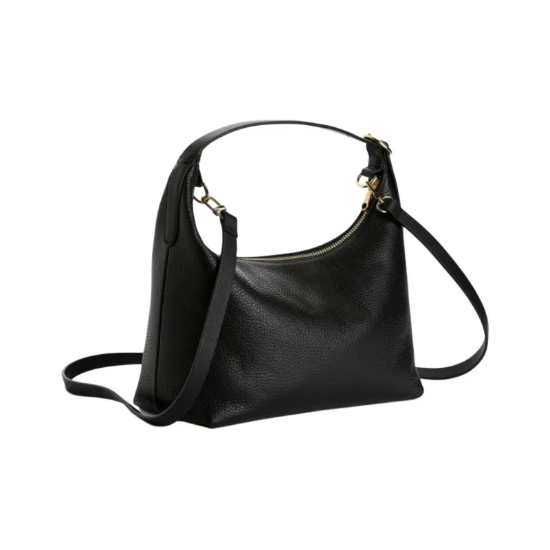 ARKET Cow Leather Croissant Bag Shoulder Bag Crossbody Bag Handbag Small Size Women's Black-1