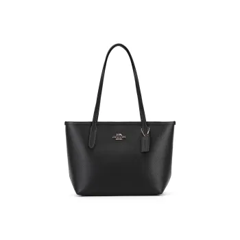 COACH City Cow Split Leather Tote Bag, Shopping Bag, Handbag, Shoulder Bag Women's Black