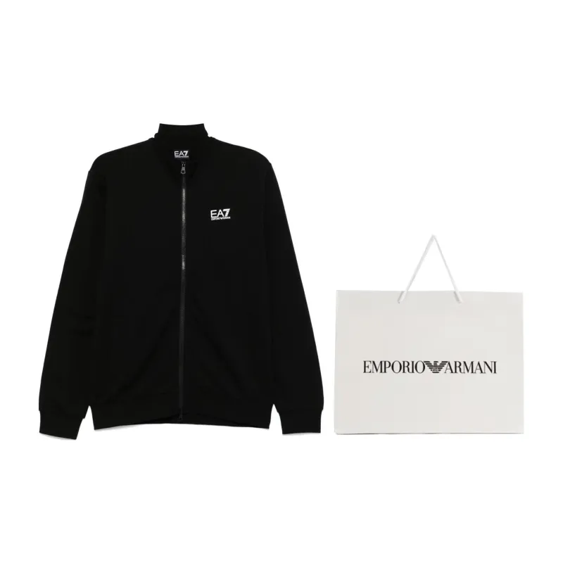 EMPORIO ARMANI Rubberised Logo Zip Up Sweatshirt-2