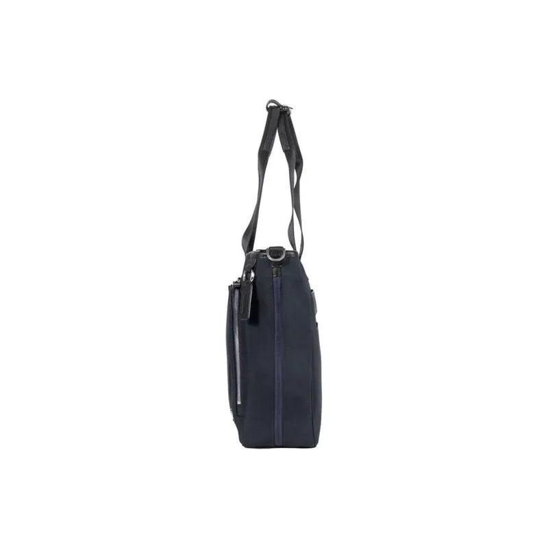 SAMSONITE Cow Leather With Nylon Patchwork Tote Bag Shopping Bag Shoulder Bag Handbag Unisex Marine Blue-2