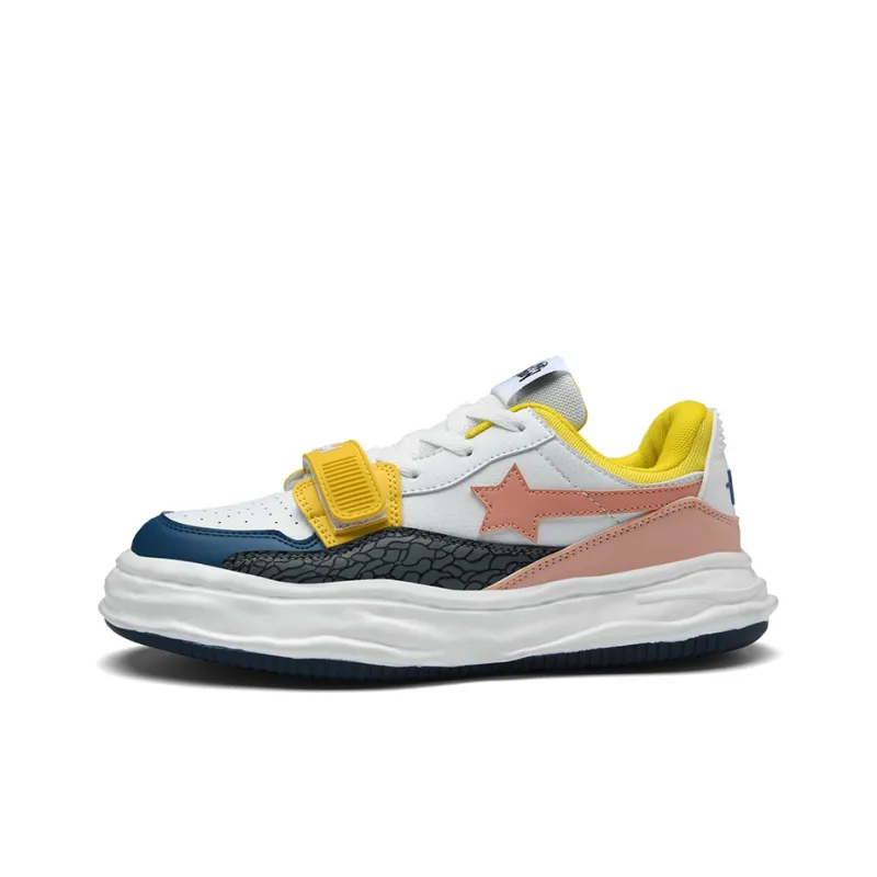 MVA Box Anti Slip And Wear Resistant Lightweight Low Top Skateboard Shoes Unisex Pink Yellow-1