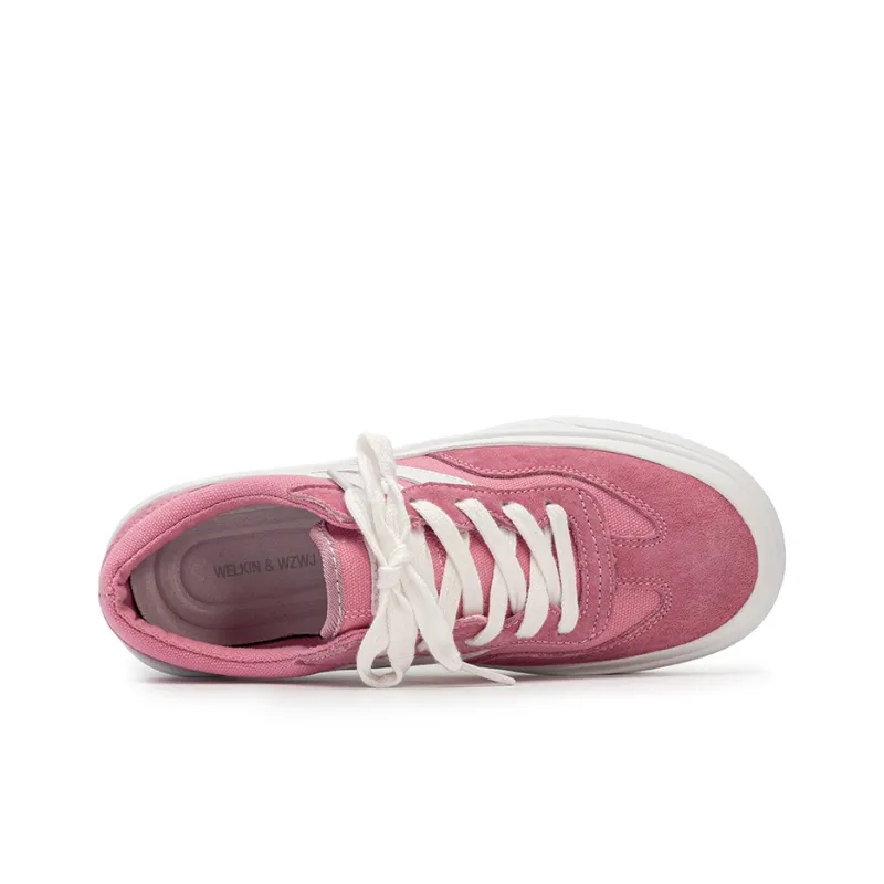 WELKIN&WZWJ Gift Box Set Low-Top Skateboard Shoes Women's Pink White-2