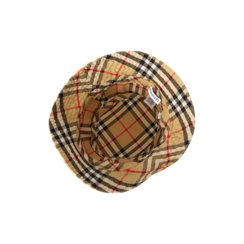 Burberry Vintage Check pattern Cotton Bucket Hat-2