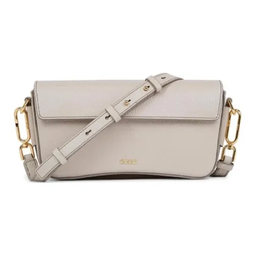 Ecco Cow Leather Shoulder Bag Crossbody Bag Medium Size Women's Taupe