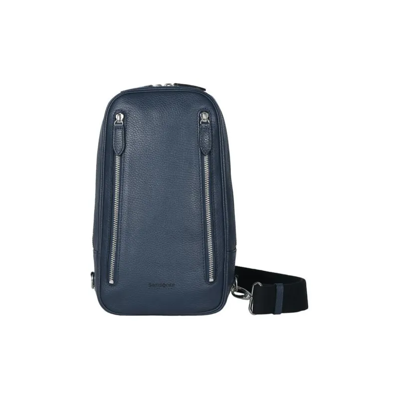SAMSONITE Cow Leather Sling Bags Crossbody Bags Unisex Marine Blue-0