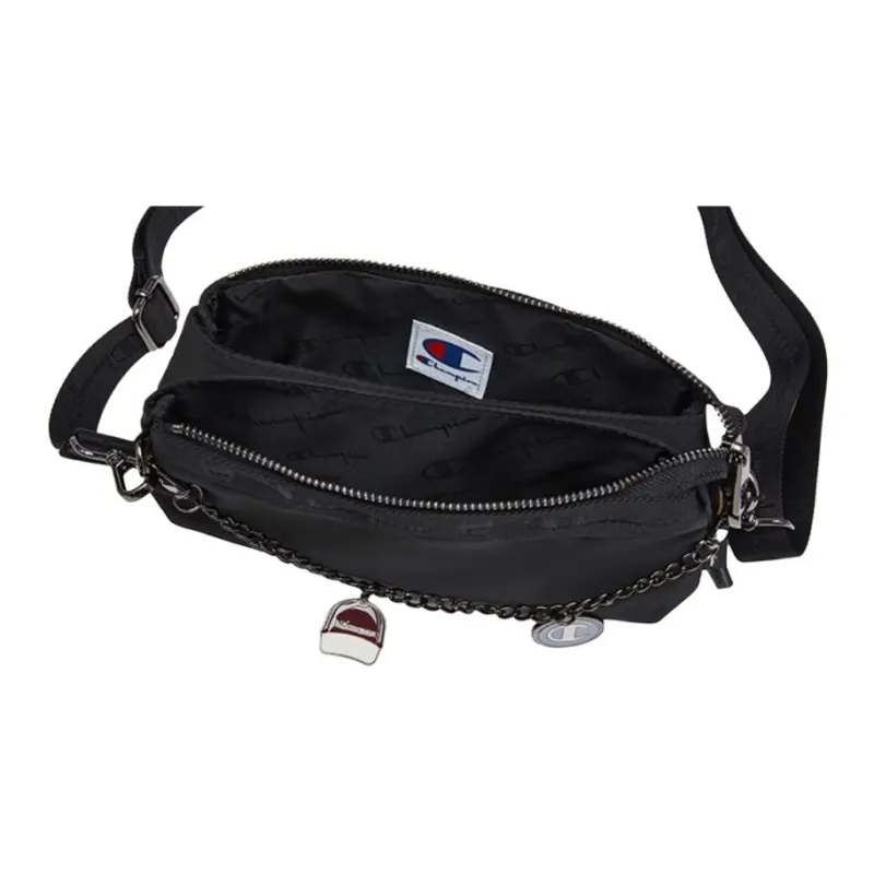 Champion Fabric Shoulder Bag Crossbody Bag Medium Size Women's Black-4