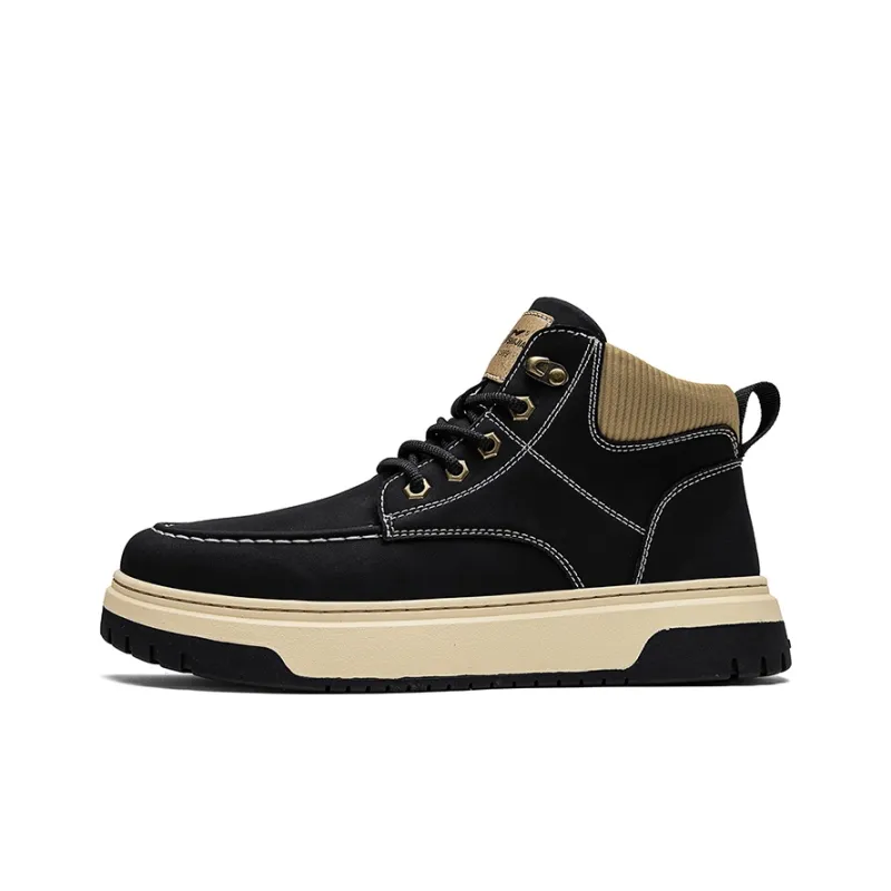 G.N.SHIJIA Wear Resistant Wide Coverage Lightweight High Top Casual Shoes Men's-0