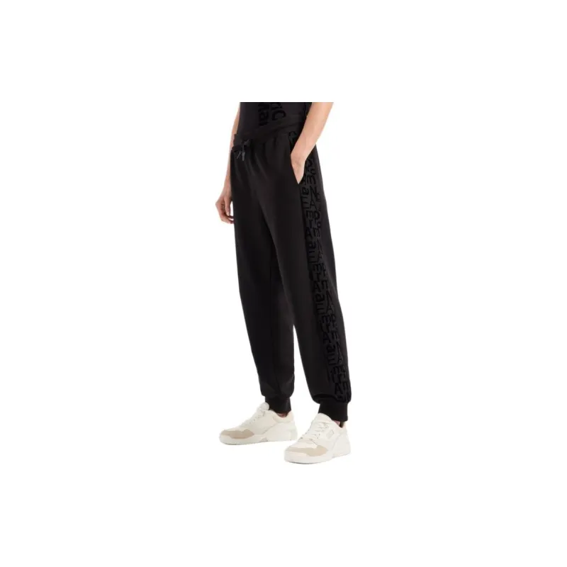 EMPORIO ARMANI EA7 FW24 Casual Pants Loose Fit Version Women's Black-3