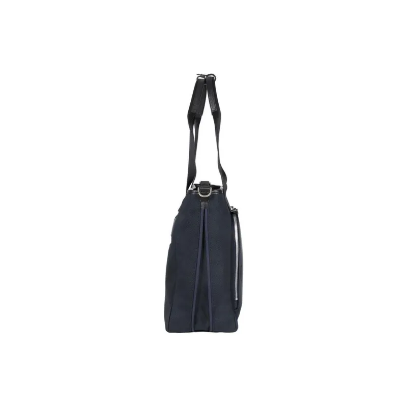 SAMSONITE Cow Leather With Nylon Patchwork Tote Bag Shopping Bag Shoulder Bag Handbag Unisex Marine Blue-5