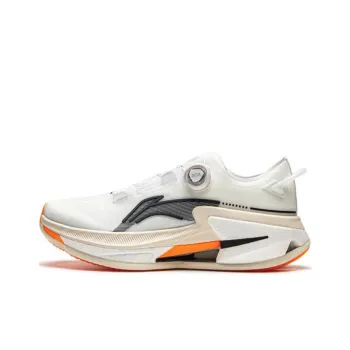 LiNing Cushioning Anti Slip And Wear Resistant Low Top Running Shoes Men's White Black Orange