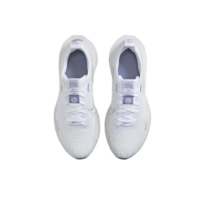 Nike Interact Run Anti Slip Wear Resistant Low Top Casual Running Shoes Men's White-2