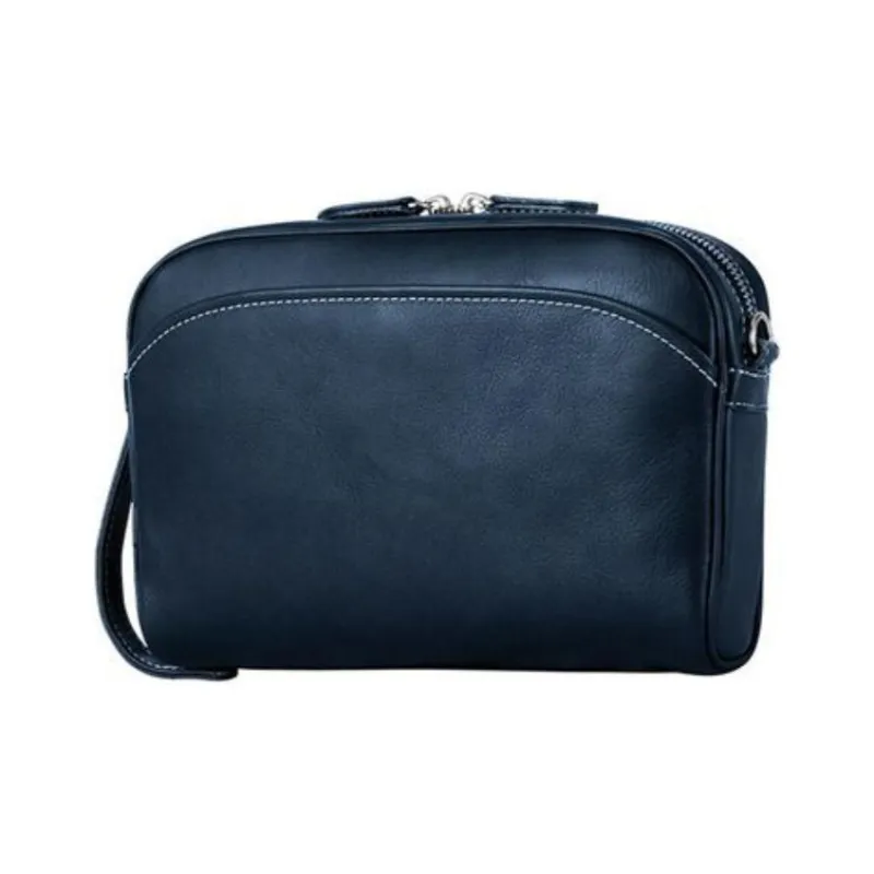 SAMSONITE Cow Leather Clutch Unisex Marine Blue-1