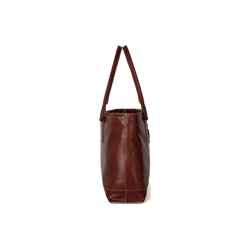 SAMSONITE Cow Leather Tote Bag Shopping Bag Shoulder Bag Handbag Large Size Unisex Brown-3