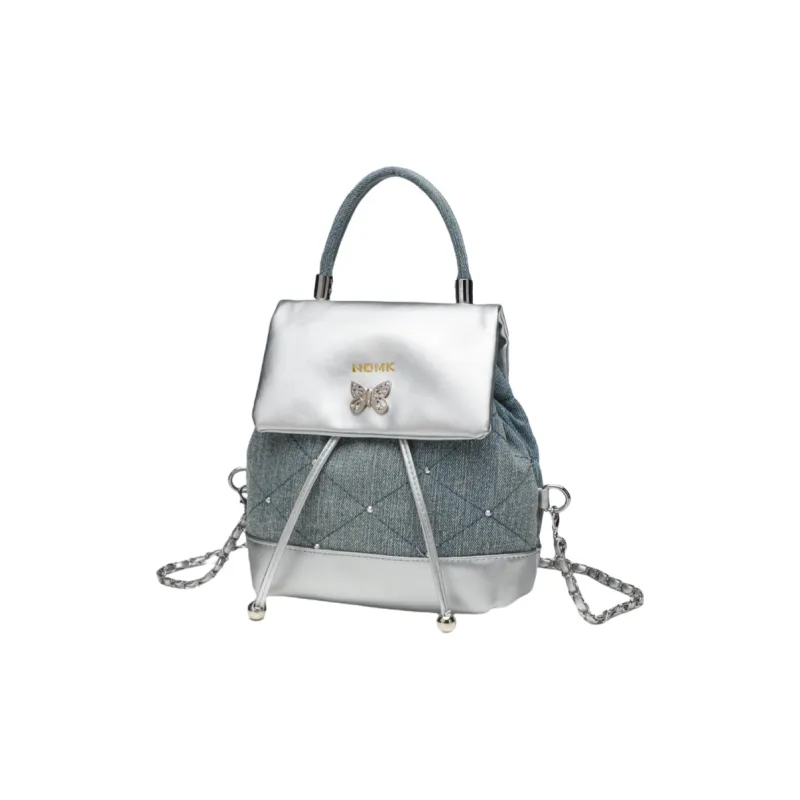 NOMK PU Backpack Small Size Women's Black/Silver-36