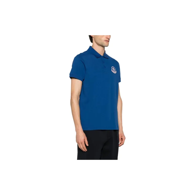 Moncler Logo Embroidered Ribbed Collar Polo Shirt-4