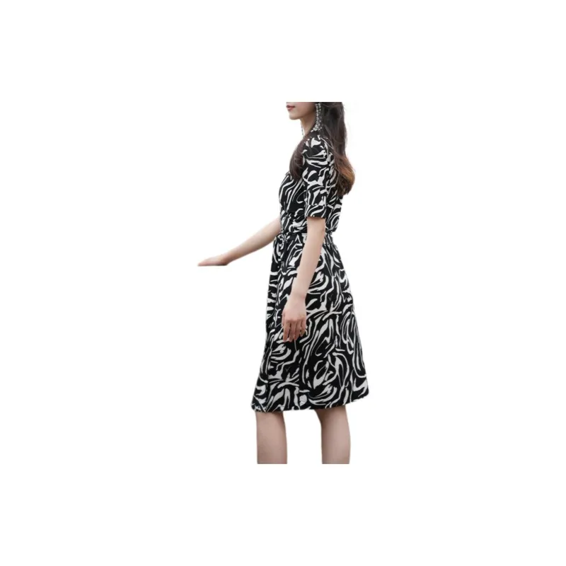 BESIONIA SS24 Short Sleeved Dresses Women's Black White-3