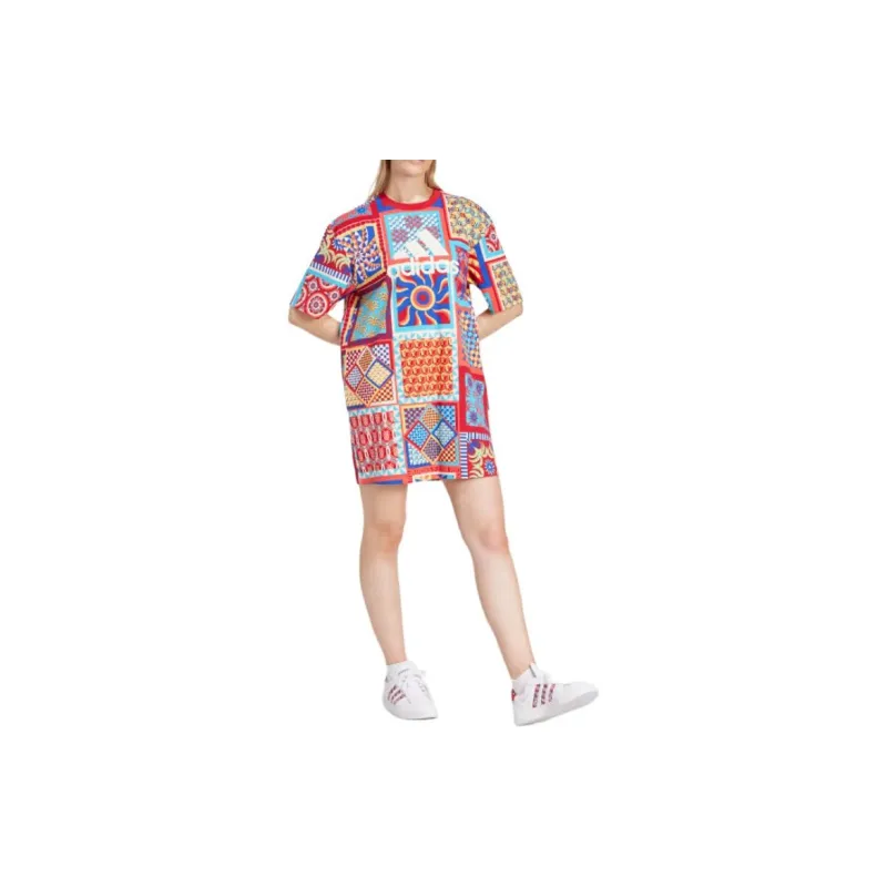 Adidas Free Shipping With AdiClub Adidas X Farm Rio Slim Dress-1