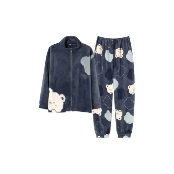 Qiao Ni Tong Pajama Set Men's Navy Blue