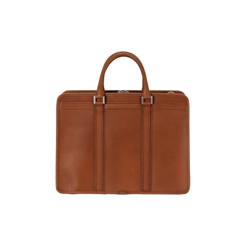 SAMSONITE Cow Leather Briefcases Handbags Large Size Unisex Brown-0