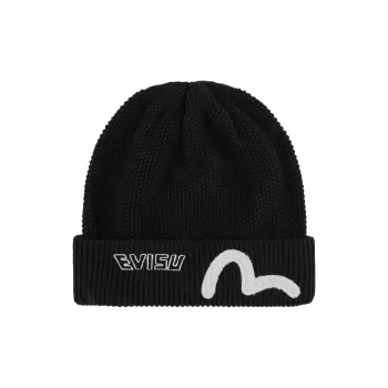 EVISU Cotton Beanies Unisex Black